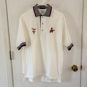 University of Nebraska Cornhuskers embroidered polo shirt houndstooth trim Sz M